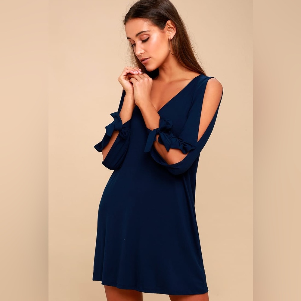NWT Lulu's Glory of Love Navy Blue Shift Dress Navy Blue Size S / Small - Picture 3 of 12